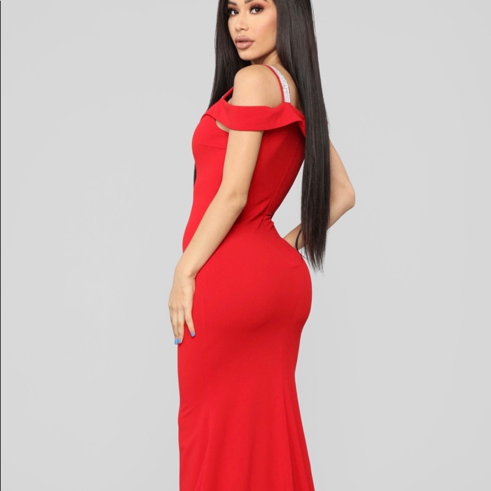 Long red dress worn only once
